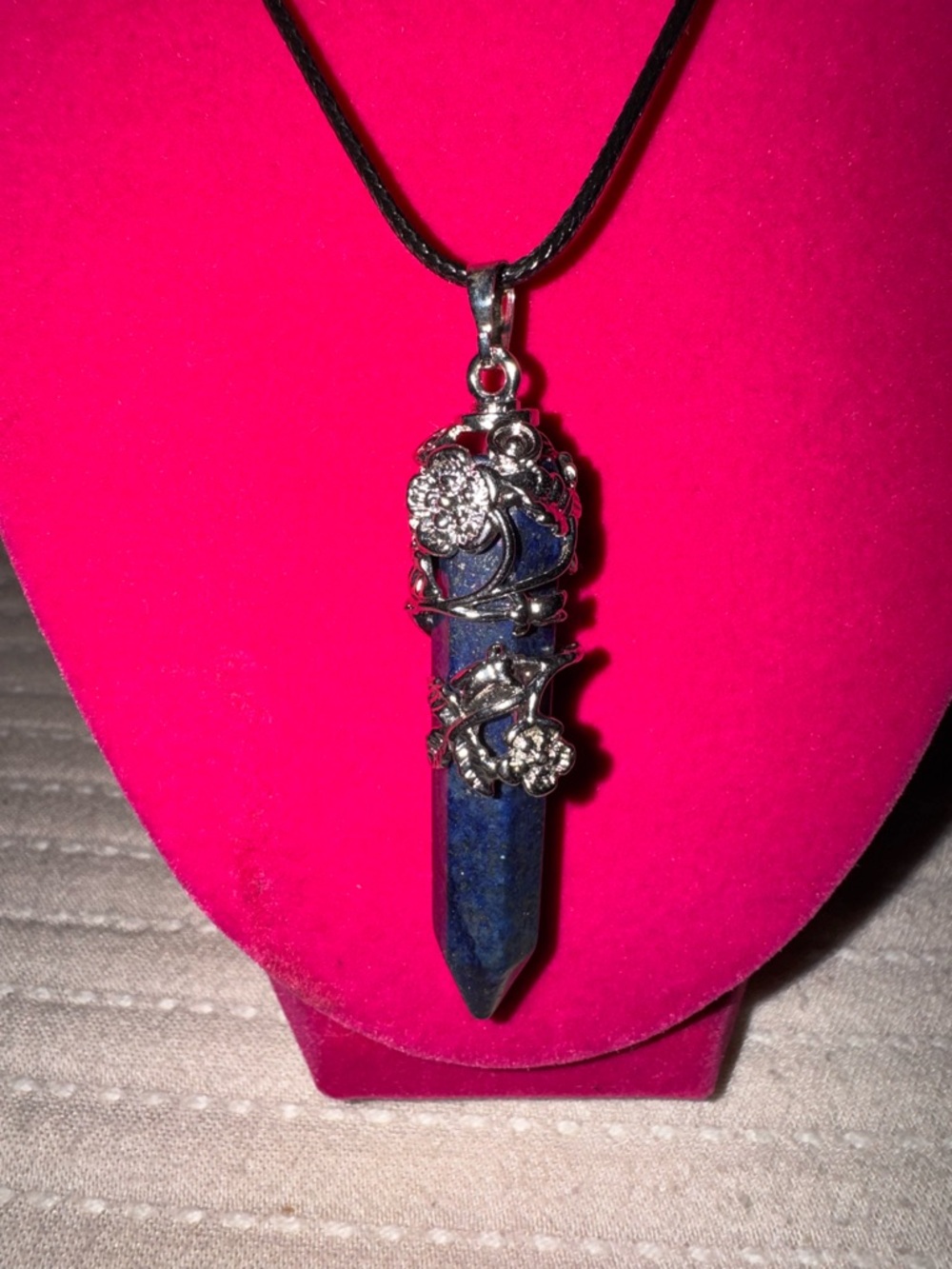 Lapis Lazuli Flower Vine Pendant Necklace